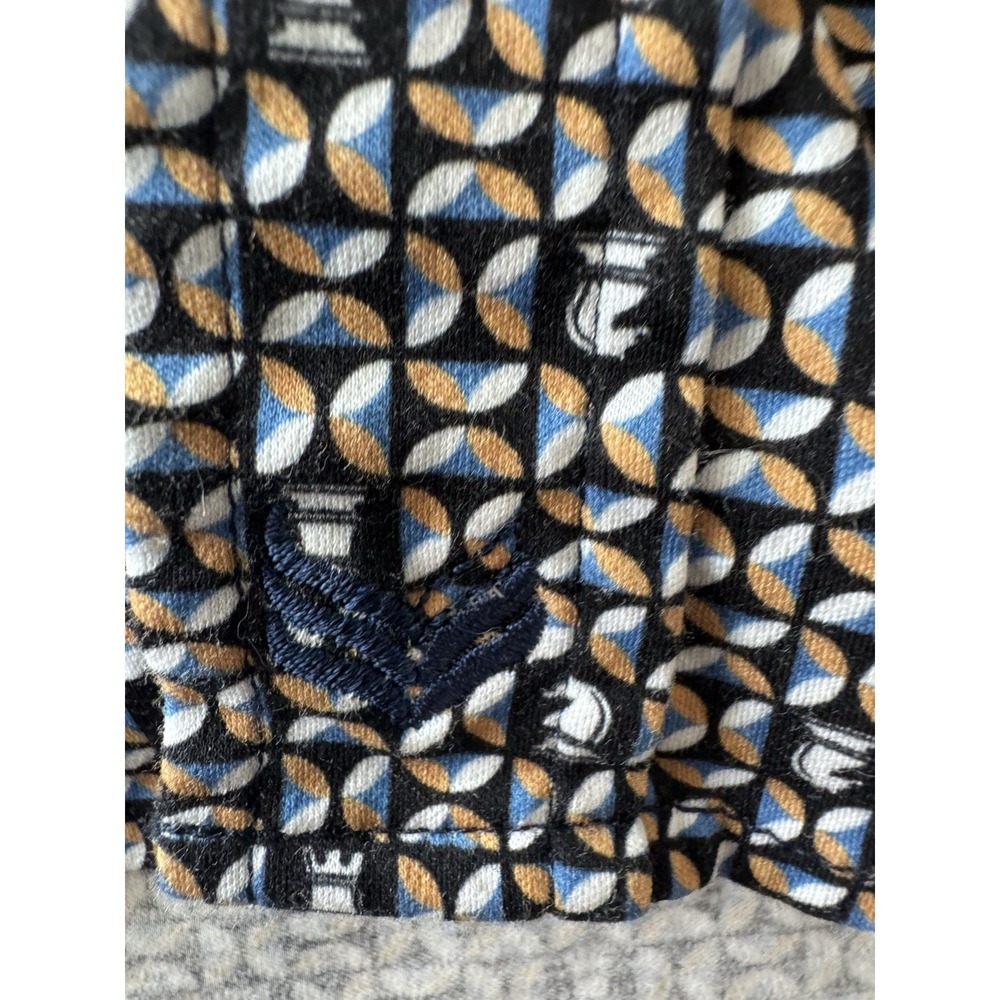 Buttercloth Men XL Button-Up Black Gold Shirt Geometric Chess Print Long Sleeve - Picture 6 of 12